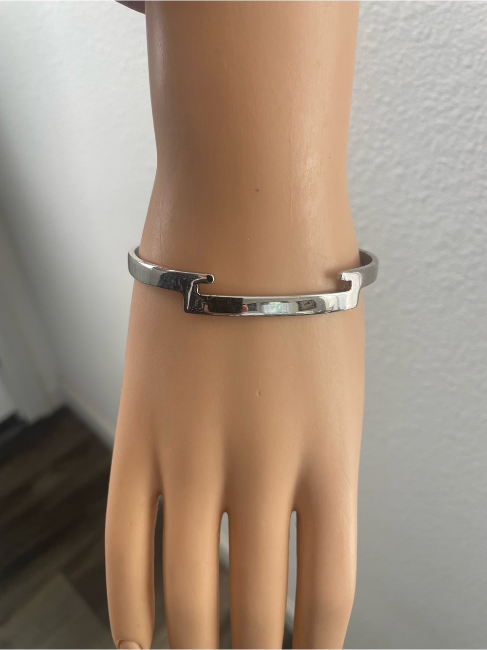 Silver T-Bar Cuff Bracelet
